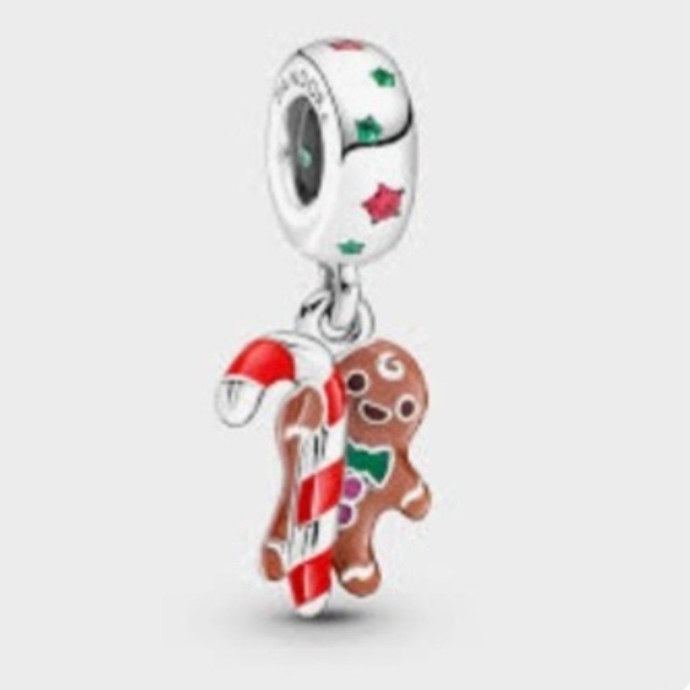 Pandora Holiday Gingerbread and Candy Cane Charm